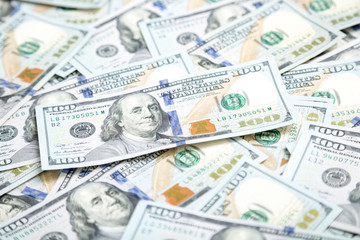 Fototapeta na wymiar Background with money american hundred dollar bills. money background