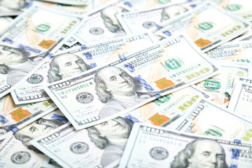 Background with money american hundred dollar bills. money background