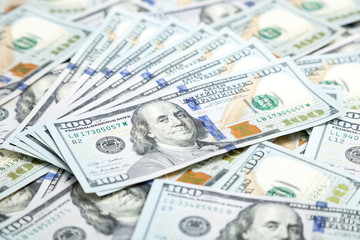 Background with money american hundred dollar bills. money background