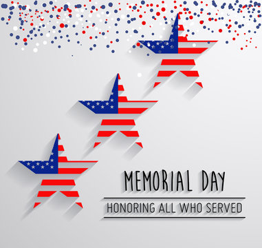 Memorial day vector design. Honoring all who served banner for the memorial day.
