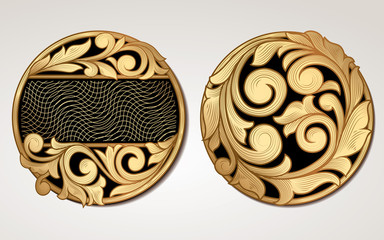 Golden decorative vintage design