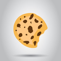 Cookie flat vector icon. Chip biscuit illustration. Dessert food pictogram. Business concept simple flat pictogram on isolated background.