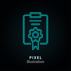 Certificate - pixel illustration.