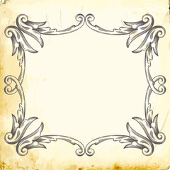 Vector baroque of vintage elements for design. 