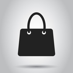 Shopping bag vector icon. Shop sale bag flat vector illustration. Gift business concept pictogram.