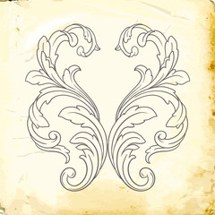 Vector baroque of vintage elements for design. 