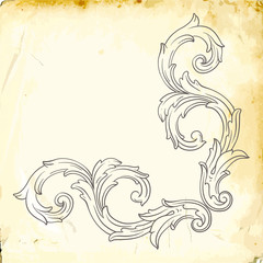 Fototapeta premium Vector baroque of vintage elements for design. 