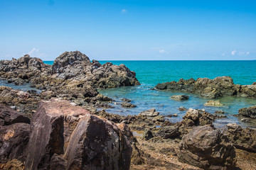 Sea rocks and blue sky