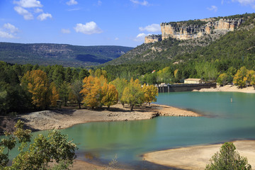 Fall colors in Serrania de Cuenca mountain in Spain