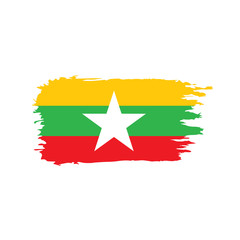 Myanmar flag, vector illustration