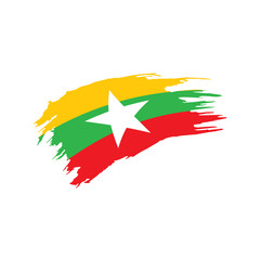 Myanmar flag, vector illustration