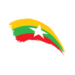 Myanmar flag, vector illustration