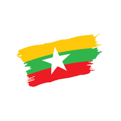 Myanmar flag, vector illustration