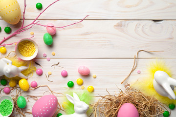 Easter Background with Easter Eggs
