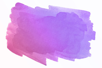 Obraz premium Beautiful purple pink hand drawn abstract watercolor stain background. Artwork painting. with an overflow of colors.