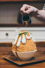 Thai milk tea ice shave