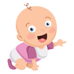 Vector Illustration Of Cute Baby