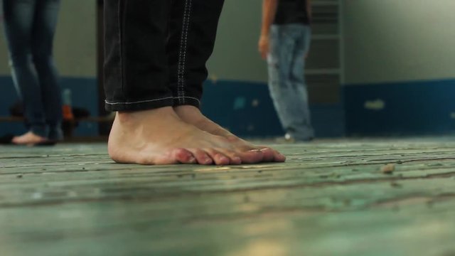 Bare feet dancing