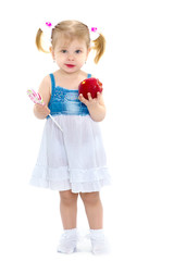 Little girl with apple