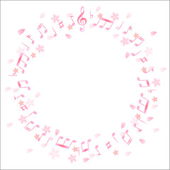  桜　春　音符　背景 