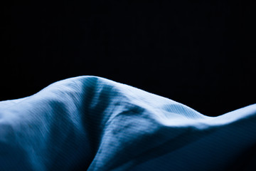 Blue night and morning sleep wrinkle bed sheet