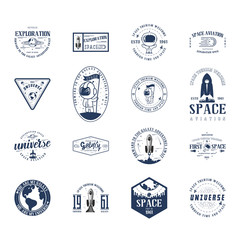 Space - set banner, planets in the universe, can be used as a patch, badge, sticker. Vector illustration. © zao4nik