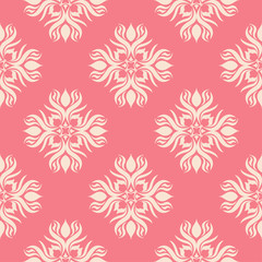 Naklejka na ściany i meble Floral background with pink seamless pattern