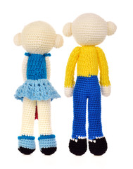 Teddy Bear Female and male isolated from white background.