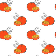 vector seamless pattern with orange