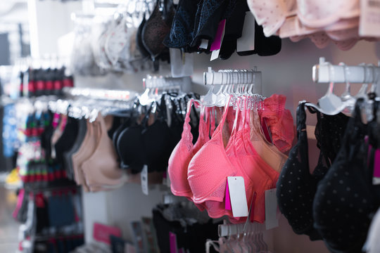 assortment of various underwear for women in Underwear shop