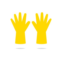 Yellow rubber gloves vector