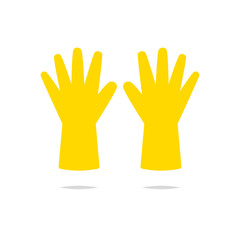 Yellow rubber gloves vector