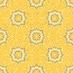Yellow geometric background. Bright seamless pattern