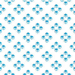 Blockchain blue vector creative seamless pattern
