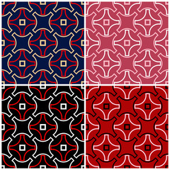 Set of seamless backgrounds with geometric patterns