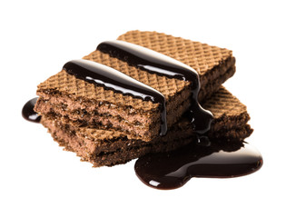 chocolate waffles close-up