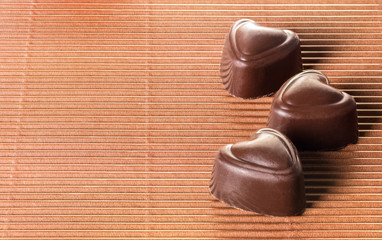 chocolate candy in the shape of heart