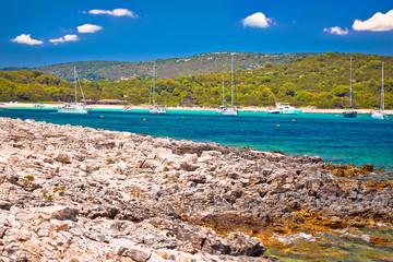 Sakarun beach yachting bay view on Dugi Otok island