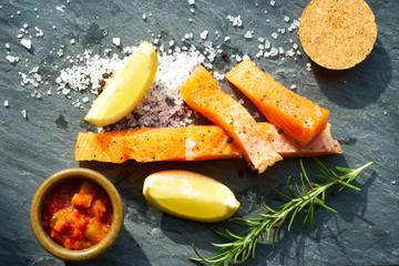 salted salmon at the slate plate
