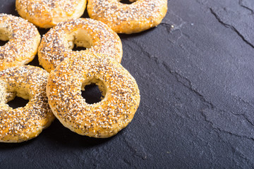 Homemade new york bagels