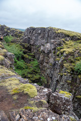 Fototapeta na wymiar Þingvellir, where the European and American Plates meet. Thingvellir National Park near Reykjavik, Iceland