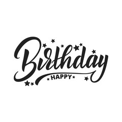 Happy Birthday lettering vector design. Happy Birthday label badge design