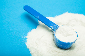 White powder milk for the baby.