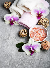 Spa concept with orchid flowers