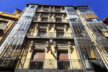 Fototapeta na wymiar Facades of houses in Toledo Spain