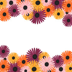 Vector floral border. Floral frame.  Floral decoration. 
