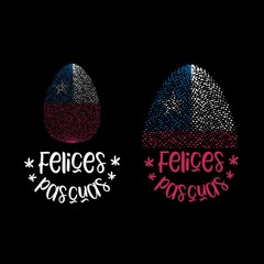 Happy Easter and Easter egg with Chile flag