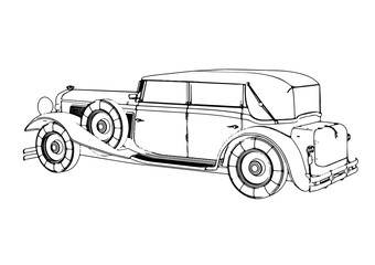 sketch of old car vector.