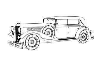 sketch of old car vector.