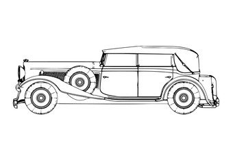 sketch of old car vector.